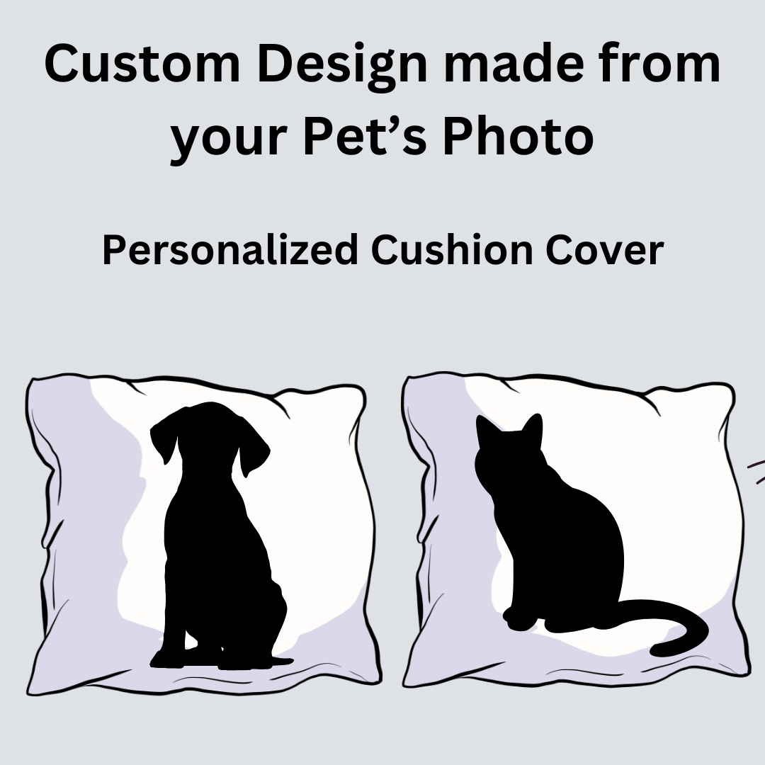 Custom Textile Pet Portrait Cushion Cover.