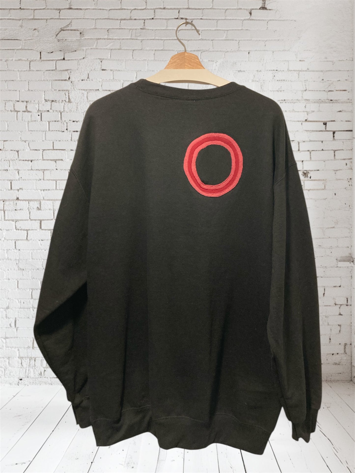Upcycled sweatshirt.